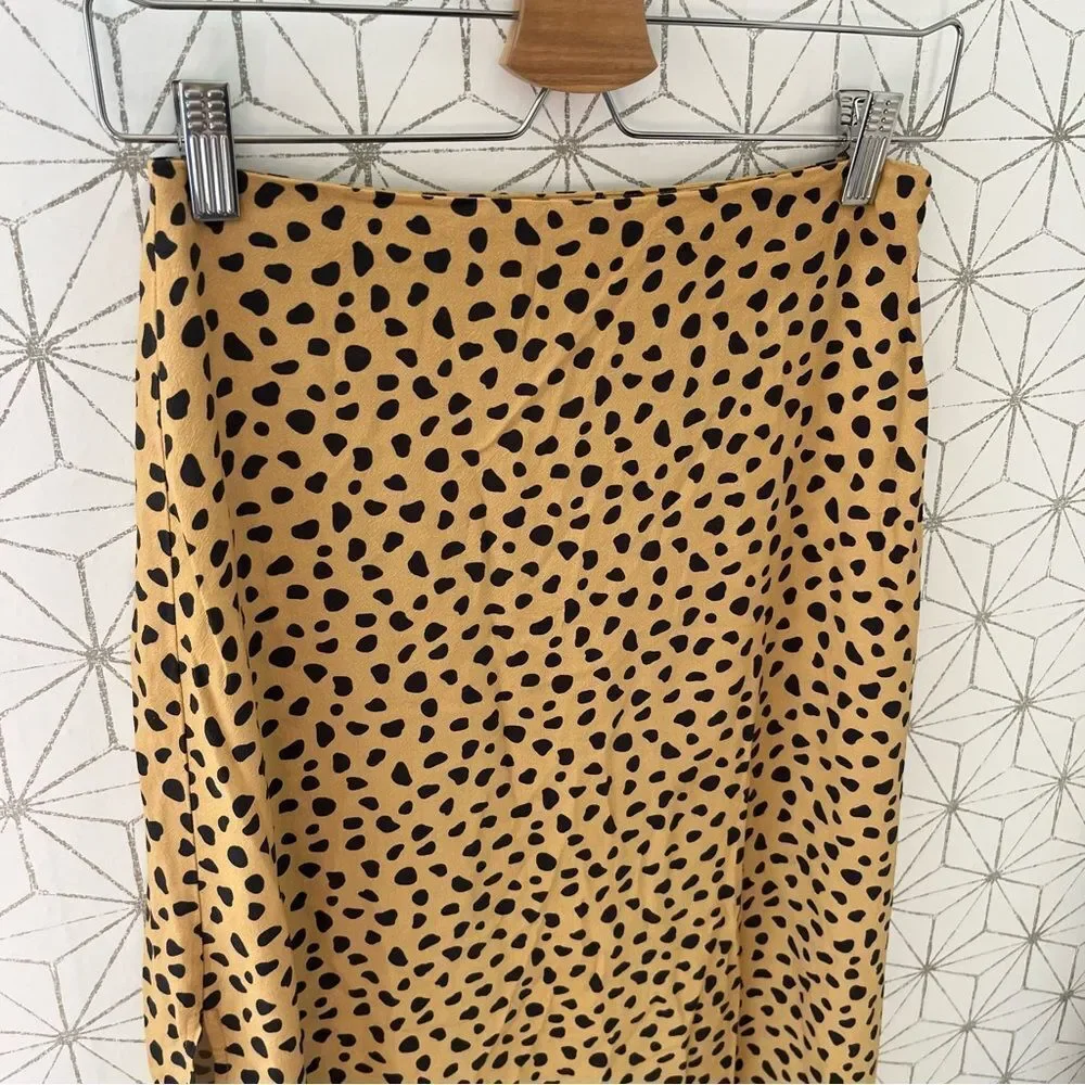 Marine Layer Ryan Cheetah slip midi skirt